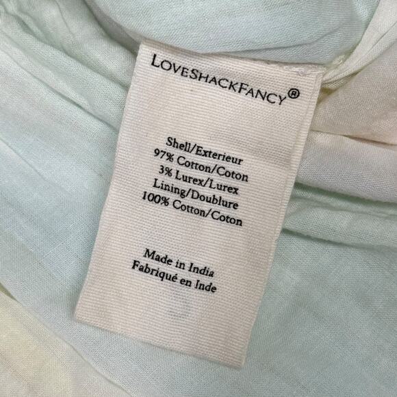 LoveShackFancy Camilla Rainbow Striped Mini Skirt P XS Ruffle Smocked Coquette - Picture 6 of 9